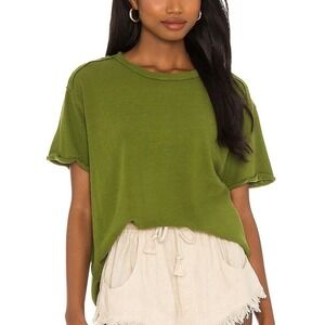 We The Free Free People Revolve Boyfriend‎ Tee Women's XS Green Boho Hippie